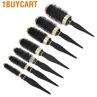 1buycart Round Hair Brush  Nylon Brushes Disperse Grease Aluminum Handle Barrel for Salon Use Blow Drying