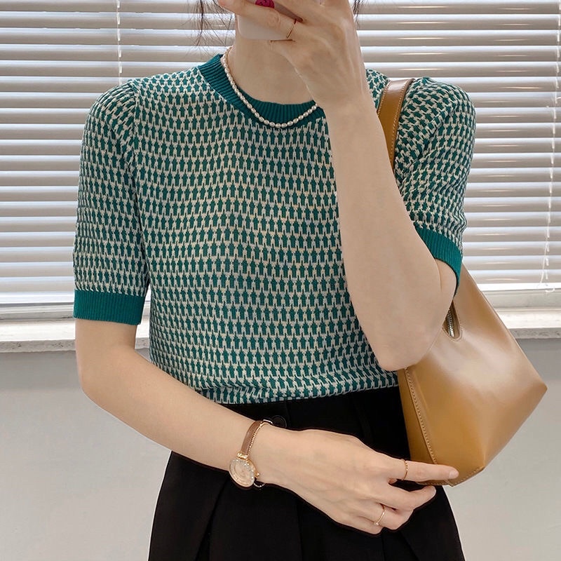 MYGRILSHOP.TH เสื้อคอกลมตัดขอบลายสวย5A21