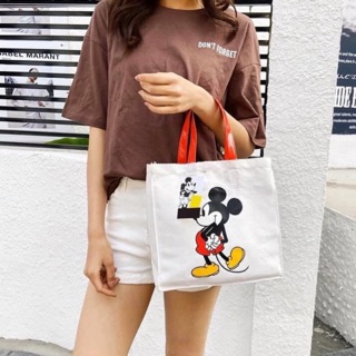 👜กระเป๋าผ้าแคนวาสพิมพ์ลายนุ้งมิกกี้🐭🐭 ชิคๆต้องมี