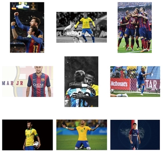 Fifa สติกเกอร์โปสเตอร์กระดาษ ลายฟุตบอล World Cup FC Barcelona Paris Saint-Germain F.C Neymar Messi สไตล์วินเทจ สําหรับตกแต่งผนัง 1 ชิ้น