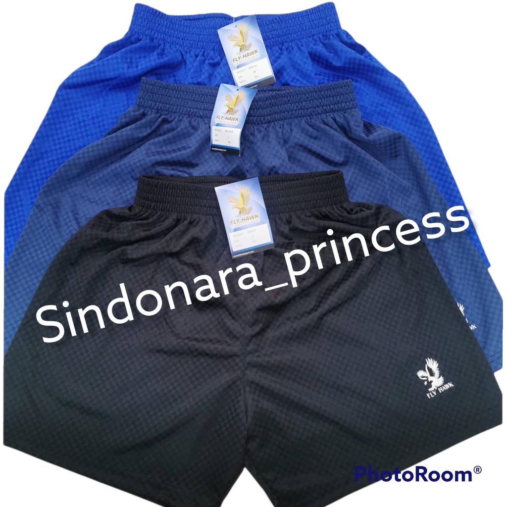 กางเกงกีฬาขาสั้น Fly Hawk ผ้าลายตาราง เอวยางยืด พร้อมเชือกรัด