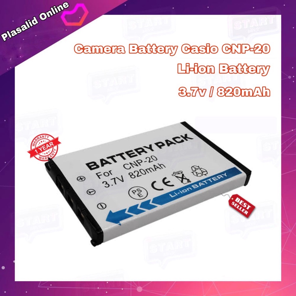 แบตกล้อง Camera Battery Casio CNP-20 For Casio EX-S880 EX-Z6 EX-S880RD (3.7v/820mAh) Li-ion Battery 