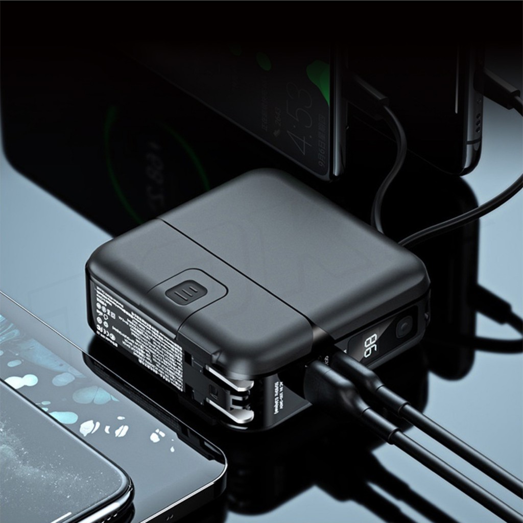 REMAX RPP-20 POWER BANK พร้อมปลั๊กไฟ/สายชาร์จในตัว ความจุ 15000mAh มี ...