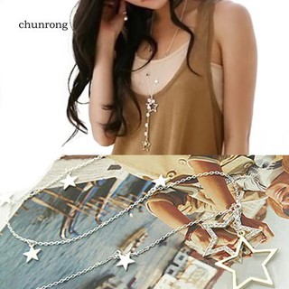 chu สร้อยคอยาวจี้ดาว rhinestone แฟชั่นสตรี