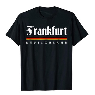 เสื้อยืดผ้าฝ้ายพิมพ์ลายขายดี เสื้อยืด ผ้าฝ้าย พิมพ์ลาย Frankfurt Germany คุณภาพสูง เหมาะกับของขวัญ สไตล์สตรีท สําหรับผู้