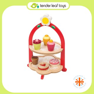 Tender Leaf Toys ของเล่นไม้ ของเล่นบทบาทสมมติ ชุดทำอาหาร ชุดน้ำชายามบ่าย Afternoon Tea Stand