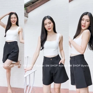 🌈รุ่น B1🌈 พิเศษ!กางเกงขาสั้นทรงบอย กระดุมหน้า ผ้าไอวี่หรือผ้าเปเป้ ราคาถูกS-2XL มีบริการเก็บปลายทาง