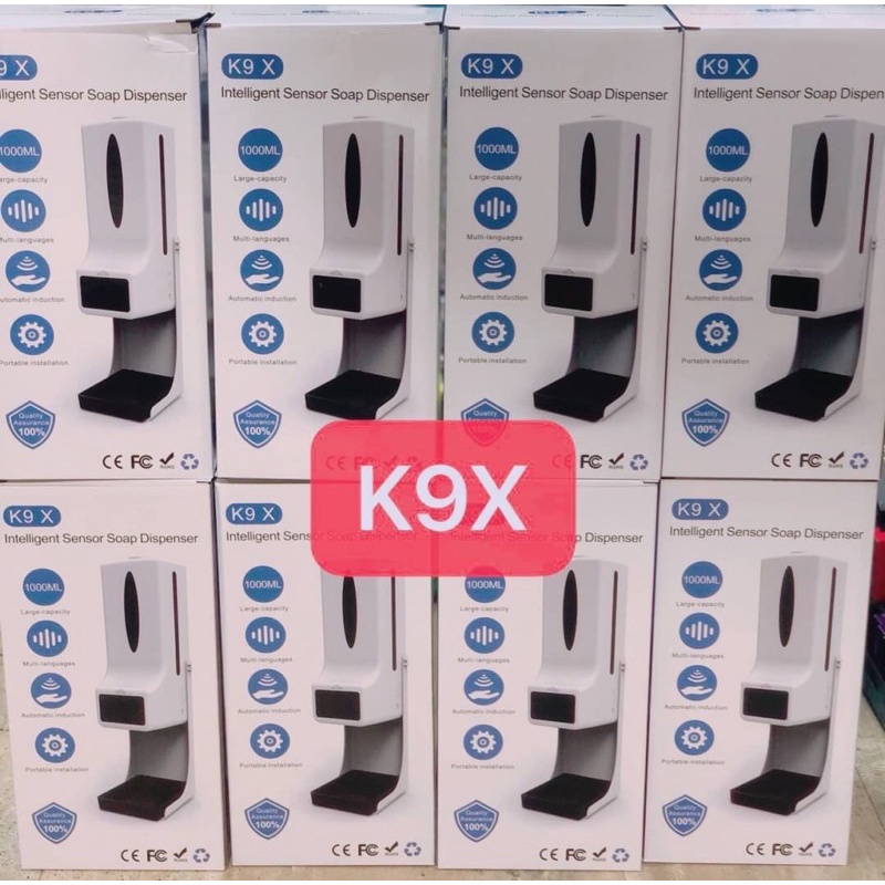 เครื่องวัดอุณหภูมิร่างกายรุ่น K9X Intelligent Sensor Soap Dispenserเครื่องวัดไข้พร้อมฉีดสเปรย์น้ำยาแอลกอฮอล์แบบอัตโนมัติ
