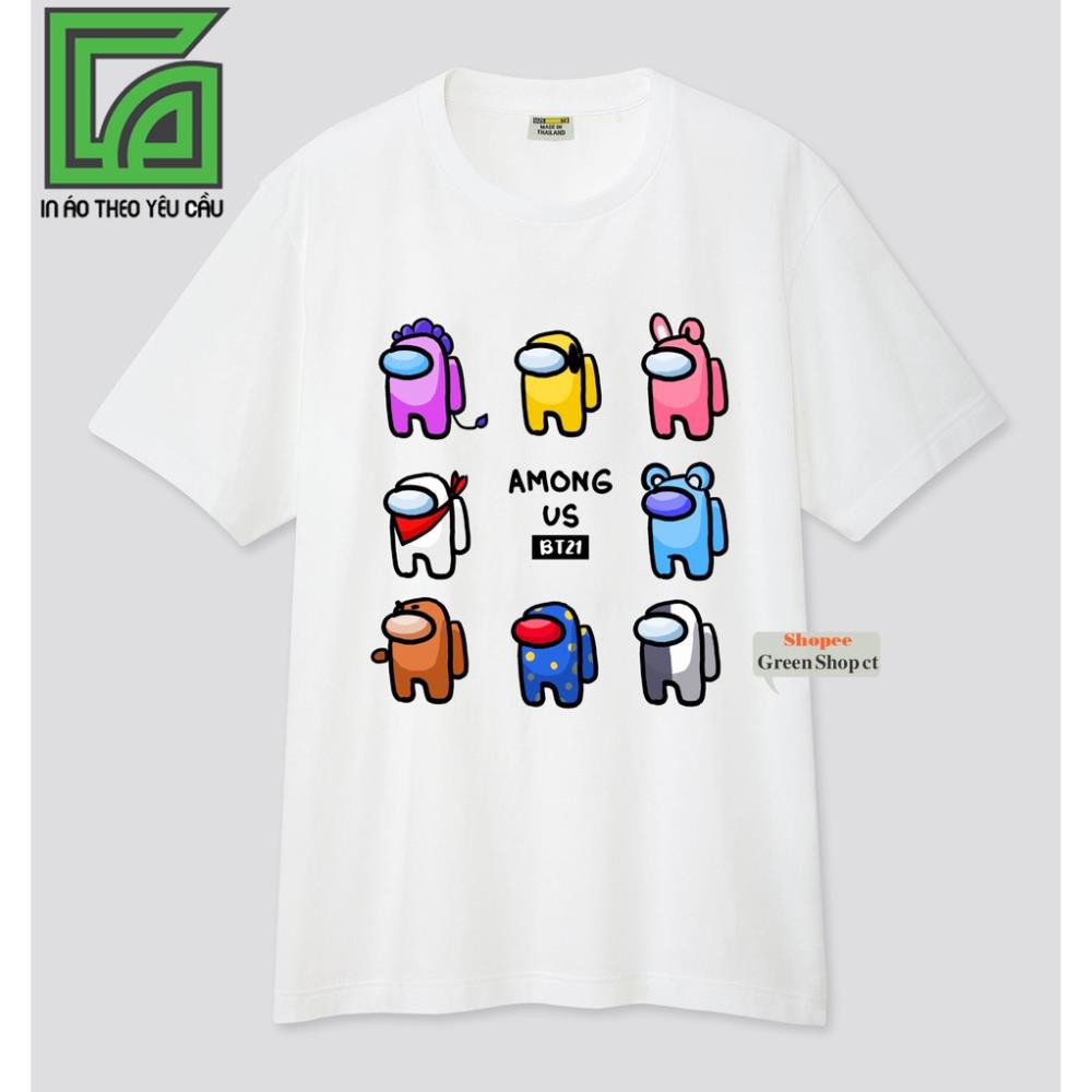 เสื้อยืด Among Us BT21 ผ้าคอตตอนไทย 4 ทิศทาง S122 - เสื้อยืดเกมคุณภาพ