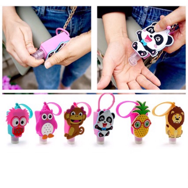 เคสซิลิโคนพวงกุญแจน่ารักๆสำหรับใส่ขวดเจล ขวดแอลกอฮอล