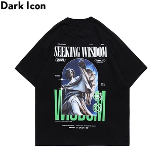 เสื้อยืด ผ้าฝ้าย พิมพ์ลาย Dark Icon Seeking Smart แฟชั่นฤดูร้อน สําหรับผู้ชาย