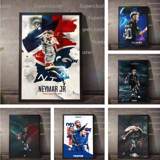 Neymar ภาพโปสเตอร์ผ้าใบ พิมพ์ลายฟุตบอล สําหรับตกแต่งผนังบ้าน