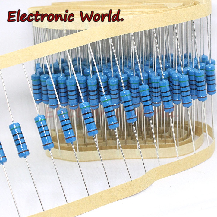 100 ชิ้น/เซ็ต 1/4W ฟิล์มโลหะห้าสีแหวนตัวต้านทาน 1% 68R 75R 82R 91R 100R 110R 120R 0.25W