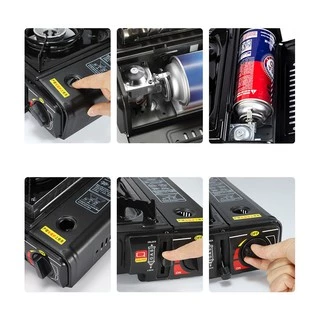 KJ-101/KJ-101B/BDZ-155-A เตาแก๊สปิคนิค พกพาสะดวก ออกเอ้าดอร์สบาย มาพร้อมกล่องเก็บพลาสติกอย่างดี (คละสี)