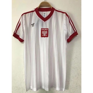 เสื้อกีฬาแขนสั้น ลายทีมชาติฟุตบอล Poland home 1982 แห้งเร็ว ไซซ์ S-XXL AAA