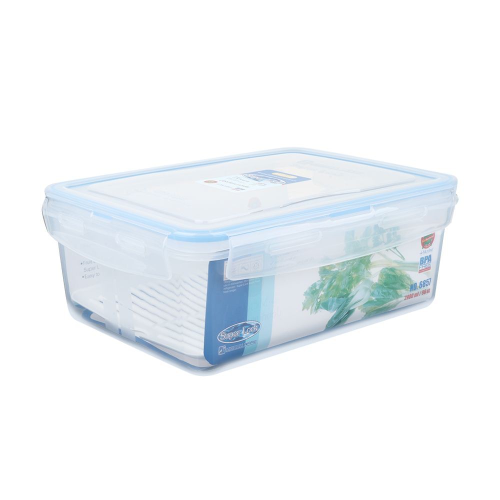 กล่องอาหารเหลี่ยม 2.9 ลิตร SUPER ลิตรOCK 6857  FOOD CONTAINER SUPER LOCK 6857 2.9L RECTANGLE