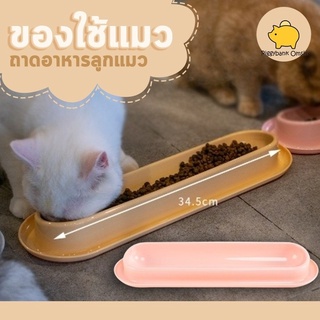 Cat Accessories  ถาดใส่อาหาร ถาดใส่นม สำหรับลูกแมว ชามข้าวแมว ที่ใส่อาหารแมว ขนาด  40.5x45 ซม. มี 4 สีให้เลือก