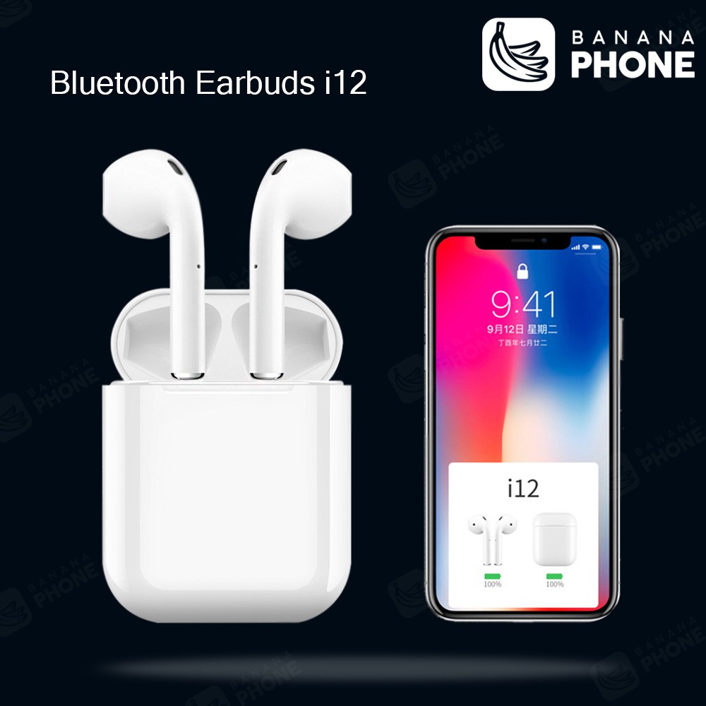 BananaPhone หูฟังไร้สาย i12หูฟังบลูทูธ Bluetooth Earbuds หูฟังไร้สาย Wireless Headphones I12 TWS