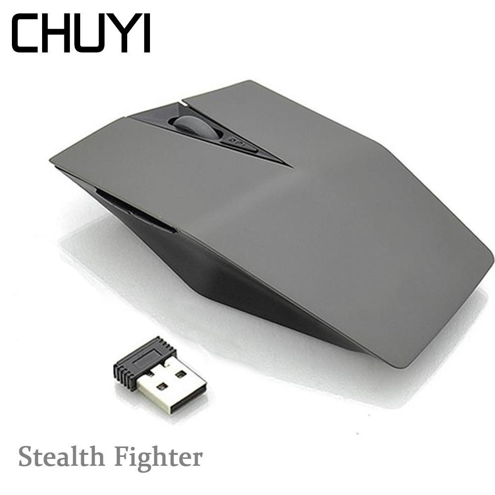 CHUYI 2.4G เมาส์ไร้สาย ไม่ปวดมือ 1600 DPI Optical Computer Gaming Mouse Ergonomic For Laptop