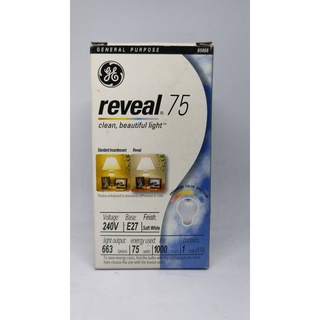 หลอดไส้ แก้วฝ้า Reveal 75W Soft White E27 GE