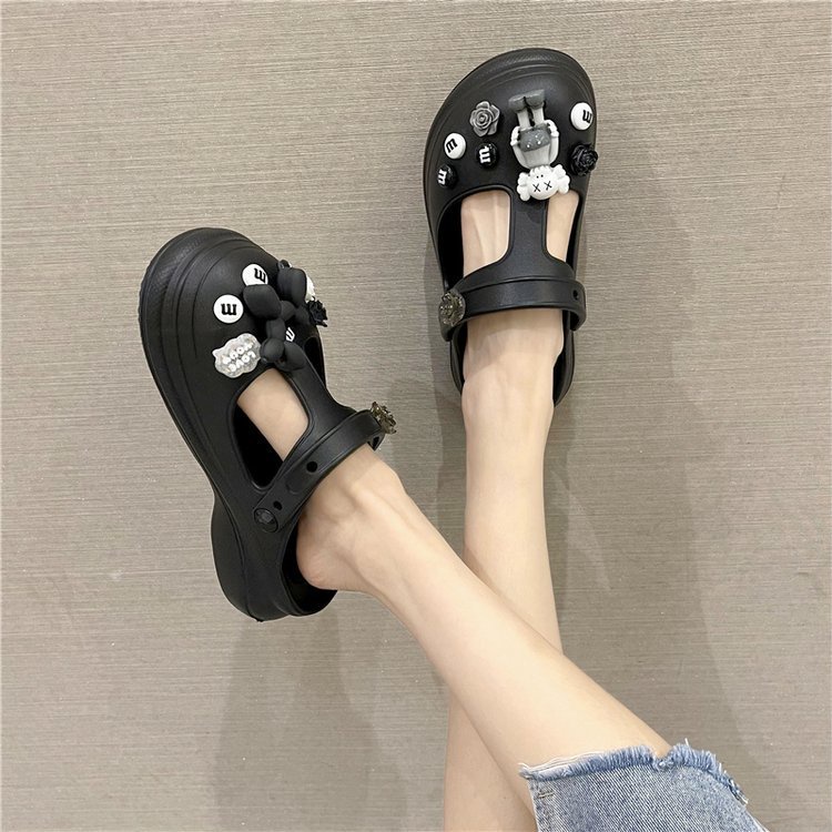 ❌ไม่มีตัวติดนะคะ ❌【TX-X002】TOBOแท้ size36-41รองเท้าแตะแบบสวมทรงสูงการ์ตูน ดีเทลเว้าหน้าเท้า ทรงฮิตพื้นนุ่มมีการ์ตูนติดเท