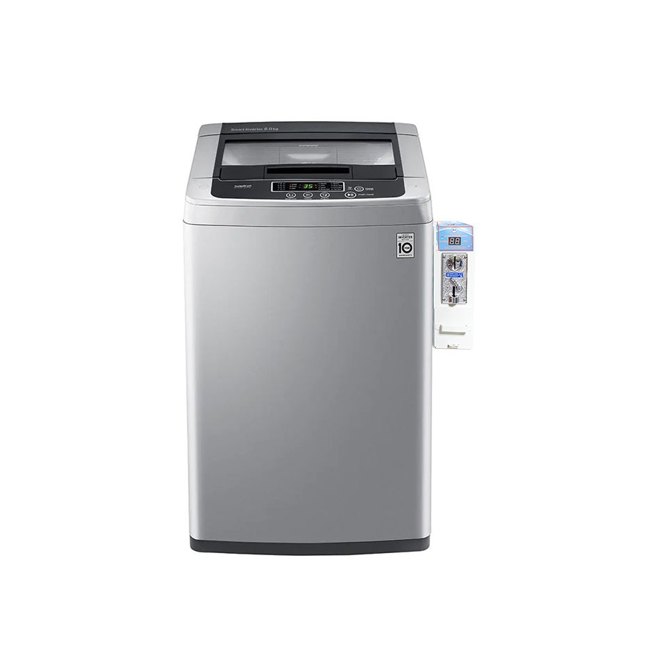 LG เครื่องซักผ้าติดหยอดเหรียญ ฝาบน รุ่น T2108VSPM8 ขนาด 8 กก. Smart Inverter มี TurboDrum ประกันหยอด