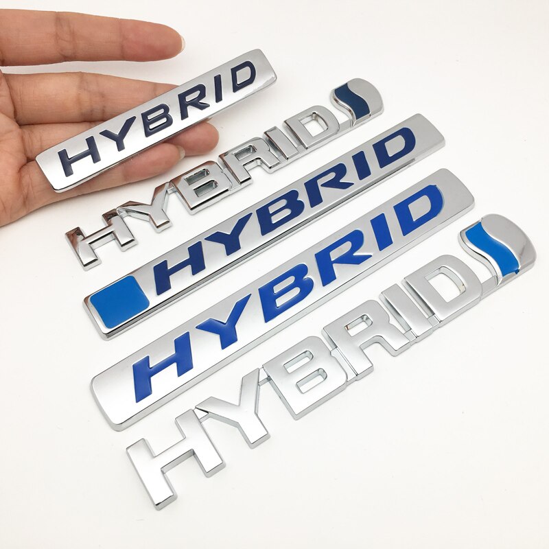 ใหม่ 3D โลหะ Hybrid โลโก้สติกเกอร์รถด้านข้าง Fender Emblem Badge Decal สําหรับ Volkswagen สําหรับ Honda สําหรับ Toyota จัดแต่งทรงผม