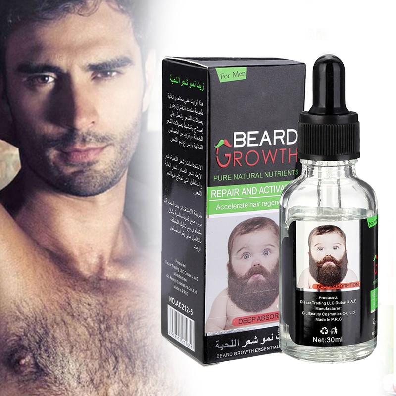 Aiong 30ml Men Liquid Facial Hair Beard Chest Mustache Fast