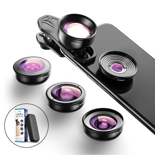 กล้องApexel 5 - In - 1 เลนส์มุมกว้าง + มาโคร + Fisheye Hd External Lens สําหรับโทรศัพท์มือถือ