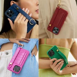 (โค้ด8MUSE65ลด65.-)(12 series)MUSE Hand Strap Card Holder Phone Case COLORFUL Tone