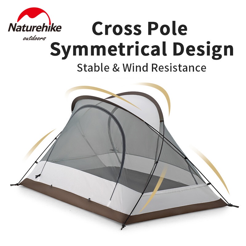 Naturehike Outdoor 2 Person Butterfly Cross Tent Ultralight 2.7kg Double Hall Double Door 210T PU300
