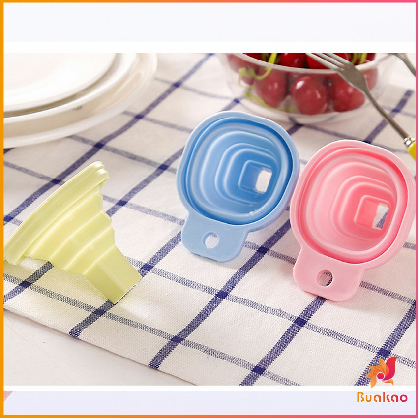 BUAKAO กรวยซิลิโคน พับเก็บประหยัดพื้นที่ พกพาสะดวก Silicone funnel - รูปที่ 4