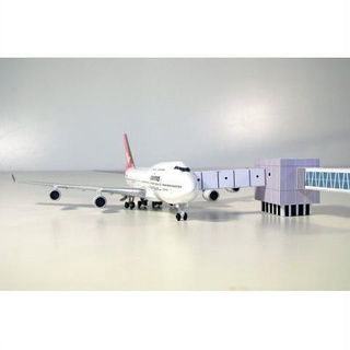 เครื่องบินกระดาษลอยน้ำ☼1:400 Airport Boarding Bridge Airport Building 3D กระดาษรุ่น DIY Handmade Passenger Aircraft Civi