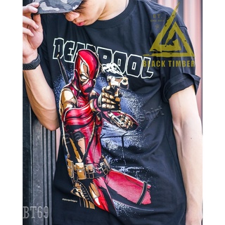 เสื้อยืดผ้าฝ้ายพรีเมี่ยม BT 69 Deadpool เสื้อยืด สีดำ BT Black Timber T-Shirt ผ้าคอตตอน สกรีนลายแน่น S M L XL XXL