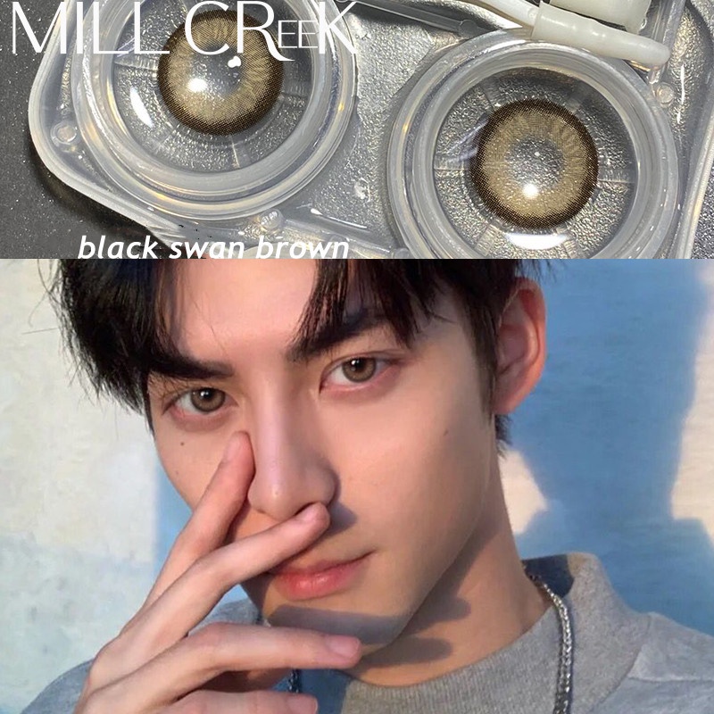 （COD）คอนแทคเลนส์ผู้ชาย 1 คู่ สีเทา รายวัน ธรรมชาติ ของแท้ ปีนักเรียน คอนแทคเลนส์สีเข้ม contact lens 