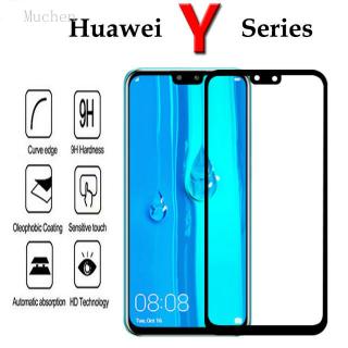 ป้องกันจอ Huawei Y9 Y8 Y7 Y6 Y5 Y3 2017 Pro Prime 2018 2019 เต็มจอ ปกป้อง ฟิล์ม กระจกนิรภัย เป็นกระจกทั้งแผ่น (สีดำ)