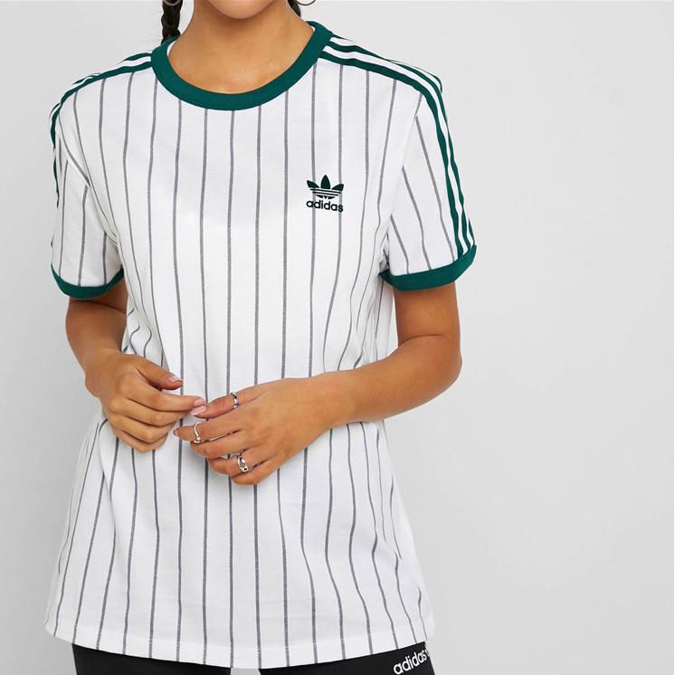 Adidas Womens Short Sleeve Striped Raglan Tee women fashion DU9931 tshirt