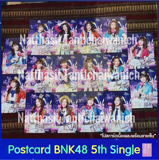 Bnk48 Bnk Festival และ Kimi wa melody lyrics Postcard photo set โปสการ์ดพิมพ์ลายเซ็นและเนื้อเพลง