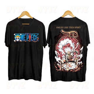 One Piece อะนิเมะเสื้อเชิ้ตลูฟี่ออกแบบการ์ตูนขนาดใหญ่เสื้อ Bootleg อินเทรนด์ลายสารพันรอบ Nec !^9