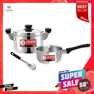 ชุดหม้อหัวม้าลาย HAPPY II ZEBRA CR4-737 4 ชิ้นPOT SET HAPPY II CR4-737 4PCS ZEBRA