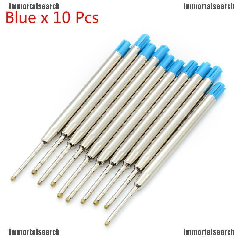 【ICE】 10 Pcs blue ink parker style standard 1.0mm ballpoint pen refills nib medium