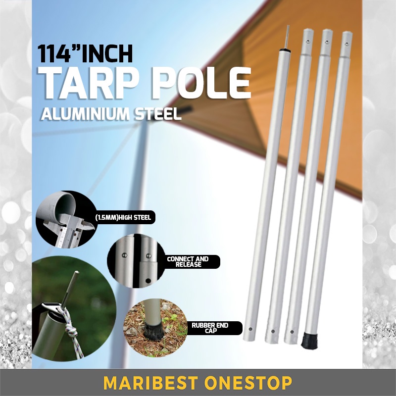เสาผ้าใบกันน้ําขนาด 280 ซม. 6061 อลูมิเนียมเหล็ก/CAMPING TENT/TARP ALUMINIUM POLE SUPPORT AWNING FRA
