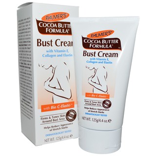 Palmers Cocoa Butter Formula Bust Cream 125 g. สำหรับทาบริเวณหน้าอก ใชช่วงระยะเวลาที่หน้าอกมีการขยายตัว