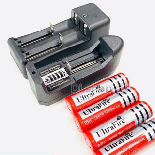 ถ่านชาร์จ แท่นชาร์ต ถ่านชาร์ต 18650 UltraFire 3.7V 9900mAh