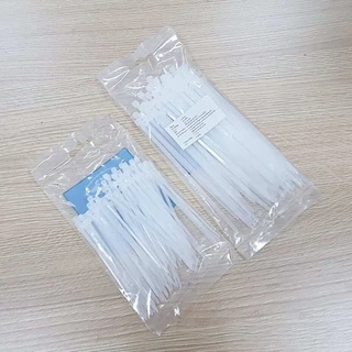 เคเบิ้ลไทร์ Nylon Plastic Cable Ties สีใส 1 ถุง มี100เส้น มีให้เลือกหลายขนาด สายรัดไนล่อน เข็มขัดรัดสายไฟ หนวดกุ้ง