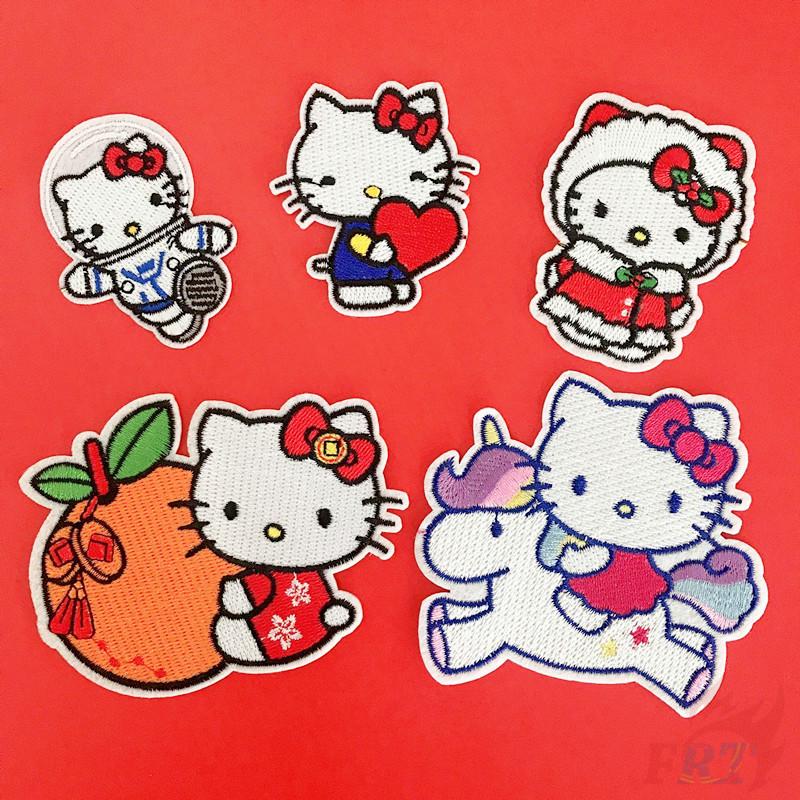 ☸ Hello Kitty - Series 02 Patch ☸ 1Pc Sanrio Diy Sew on Iron on Badges Patches