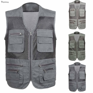 STYLEF-~Men Casual Quick Dry Outdoor Work Fishing Travel Photo Cargo Vest Multi Pockets Outdoor leisure vest-【STYLEF-Fashion】