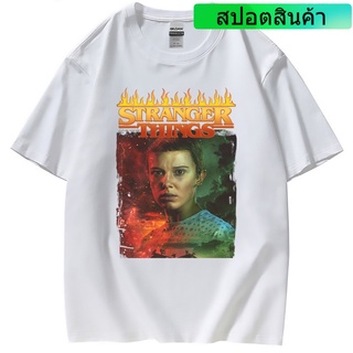 เสื้อยืดฤดูร้อน เสื้อยืดแขนสั้น พิมพ์ลาย Stranger Things แฟชั่นฤดูร้อน สําหรับผู้ชาย