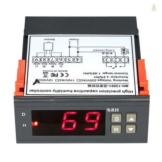 Flt ตัวควบคุมความชื้นในอากาศดิจิทัล 10A 12V ขนาดเล็ก 1% ~ 99% พร้อมเซนเซอร์