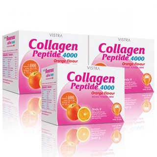 VISTRA Collagen Peptide 4000 (รสส้ม) คอลลาเจนเปปไทด์ วิตามินซีสูง